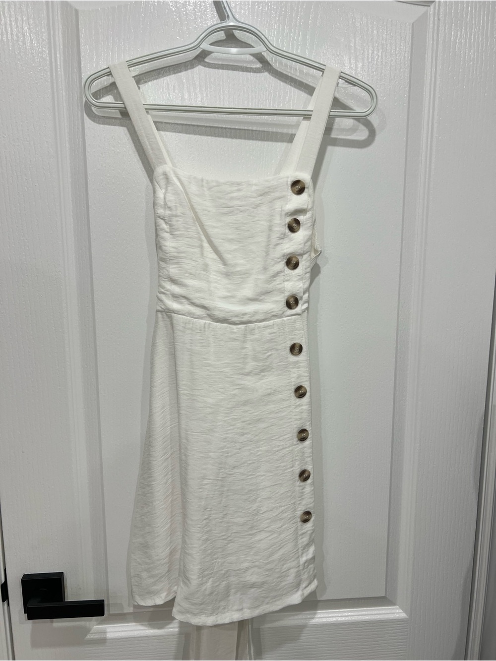 M by Mendocino White Button-Front Linen-Blend Sundress